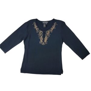 J.A.C. NWT vintage tunic sweater w/crystals XL
